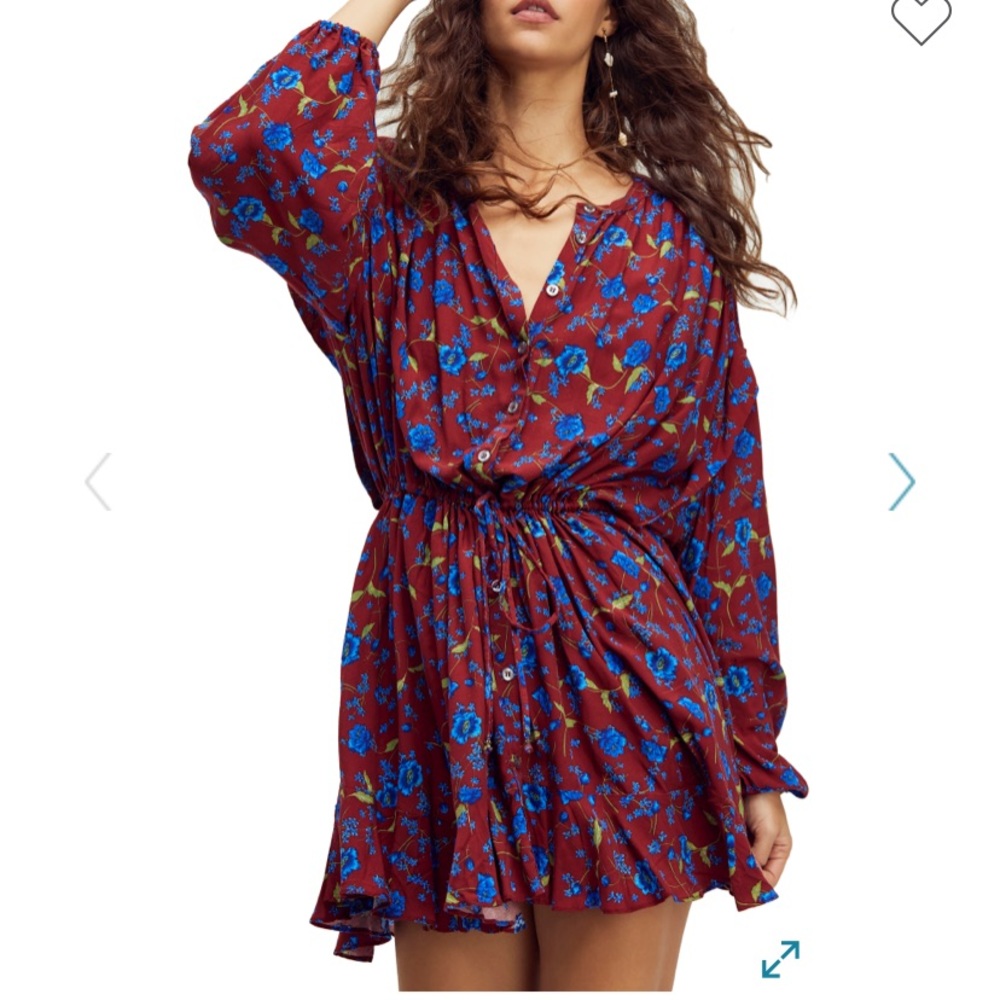 FREE PEOPLE FLOWER FIELDS FLORAL DRESS